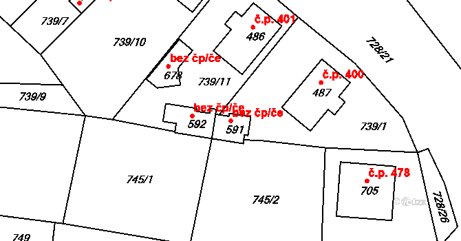 Staňkov 49538829 na parcele st. 591 v KÚ Staňkov-ves, Katastrální mapa