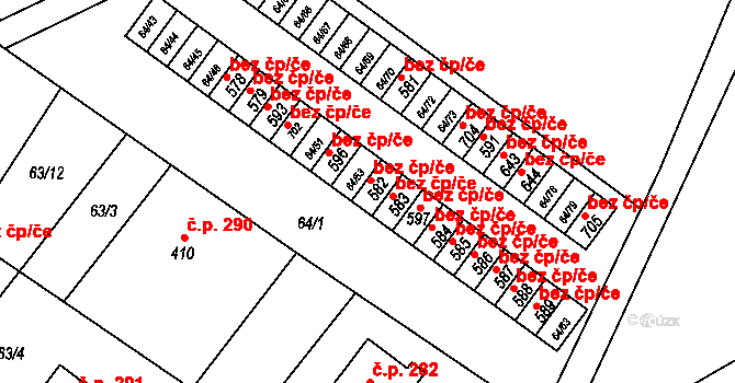 Čížkovice 50110829 na parcele st. 582 v KÚ Čížkovice, Katastrální mapa