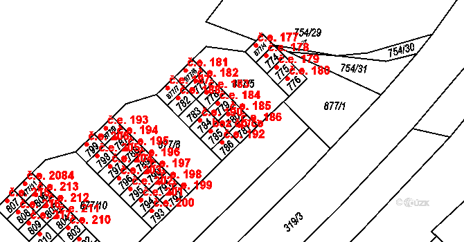 Brno 50399829 na parcele st. 780 v KÚ Lesná, Katastrální mapa