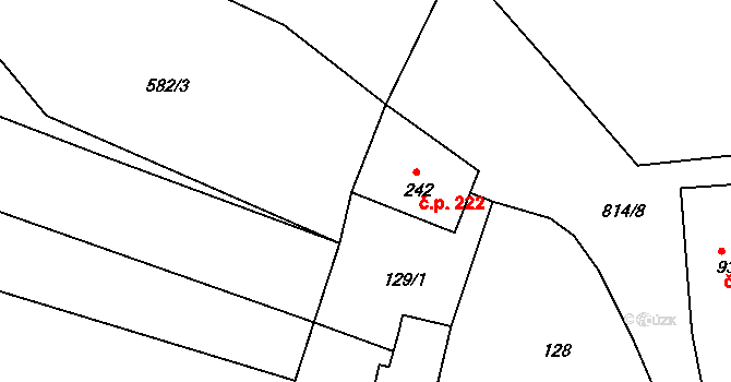 Telce 222, Peruc na parcele st. 242 v KÚ Telce, Katastrální mapa