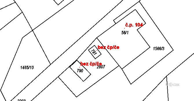 Borová 103589830 na parcele st. 791 v KÚ Borová u Poličky, Katastrální mapa