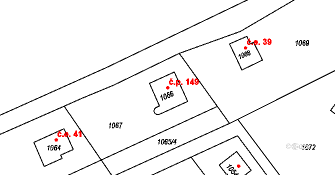 Salaš 149 na parcele st. 1066 v KÚ Salaš u Velehradu, Katastrální mapa