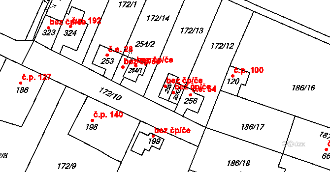 Pardubice 40357830 na parcele st. 255/1 v KÚ Černá za Bory, Katastrální mapa