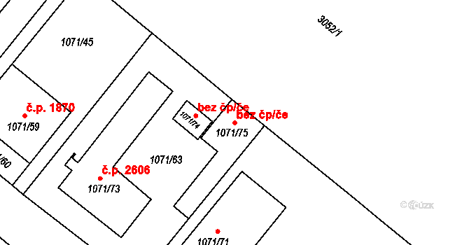 Opava 42394830 na parcele st. 1071/75 v KÚ Opava-Předměstí, Katastrální mapa