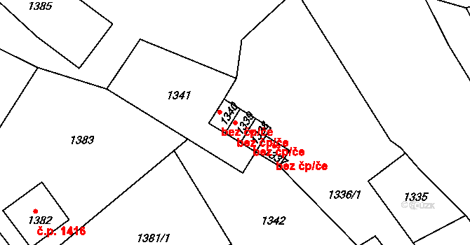 Děčín 43401830 na parcele st. 1339 v KÚ Podmokly, Katastrální mapa
