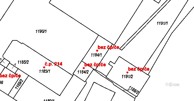 Klášterec nad Ohří 43557830 na parcele st. 1184/1 v KÚ Miřetice u Klášterce nad Ohří, Katastrální mapa