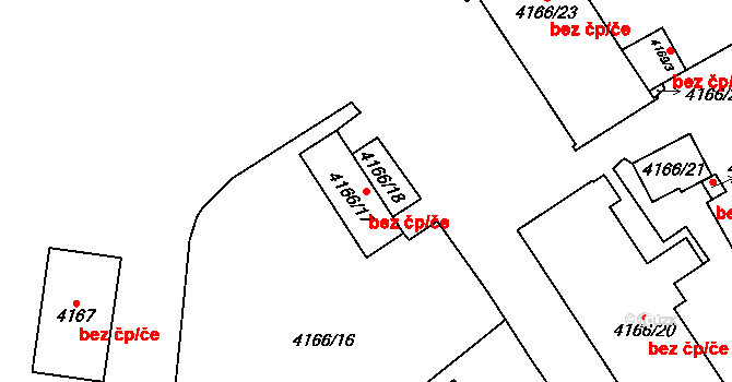 Chomutov 45044830 na parcele st. 4166/17 v KÚ Chomutov I, Katastrální mapa