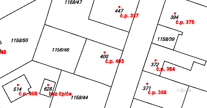 Bavorov 403 na parcele st. 400 v KÚ Bavorov, Katastrální mapa