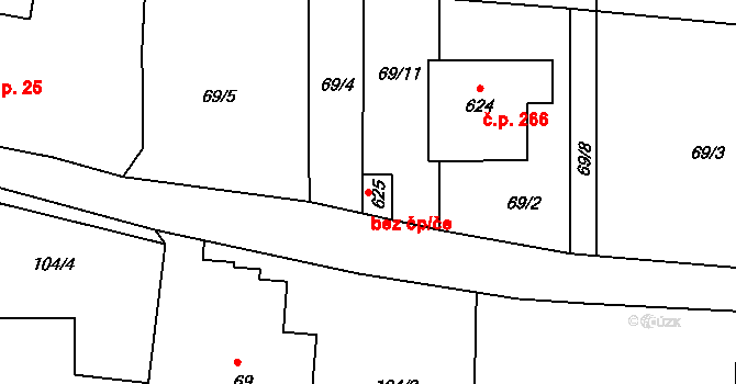 Dražice 89150830 na parcele st. 625 v KÚ Dražice u Tábora, Katastrální mapa