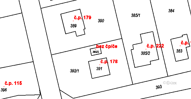 Dobroslavice 100707831 na parcele st. 392/2 v KÚ Dobroslavice, Katastrální mapa