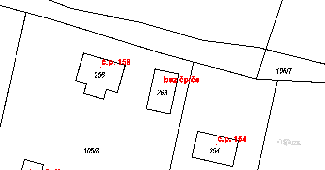 Rtyně nad Bílinou 106288831 na parcele st. 263 v KÚ Rtyně nad Bílinou, Katastrální mapa