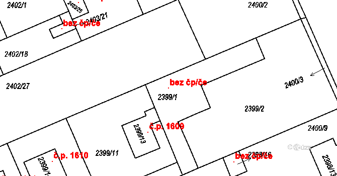 Holešov 108918831 na parcele st. 2399/1 v KÚ Holešov, Katastrální mapa