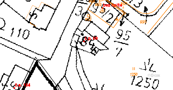 Opatovice I 69 na parcele st. 84 v KÚ Opatovice I, Katastrální mapa