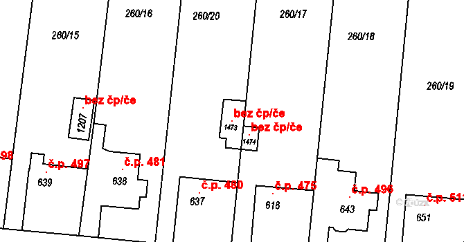 Benešov nad Ploučnicí 118210831 na parcele st. 1473 v KÚ Benešov nad Ploučnicí, Katastrální mapa