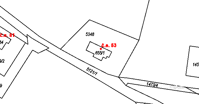 Suchá 53, Jáchymov na parcele st. 655/1 v KÚ Jáchymov, Katastrální mapa