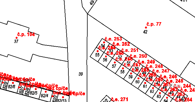Miřetice u Klášterce nad Ohří 254, Klášterec nad Ohří na parcele st. 55 v KÚ Miřetice u Klášterce nad Ohří, Katastrální mapa