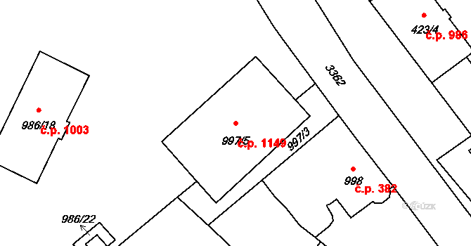 Pelhřimov 1149 na parcele st. 997/5 v KÚ Pelhřimov, Katastrální mapa