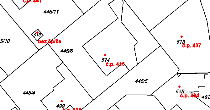 Borohrádek 415 na parcele st. 514 v KÚ Borohrádek, Katastrální mapa