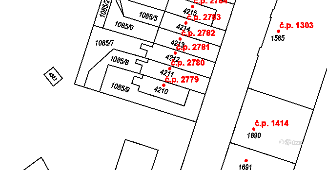 Dvůr Králové nad Labem 2779 na parcele st. 4210 v KÚ Dvůr Králové nad Labem, Katastrální mapa