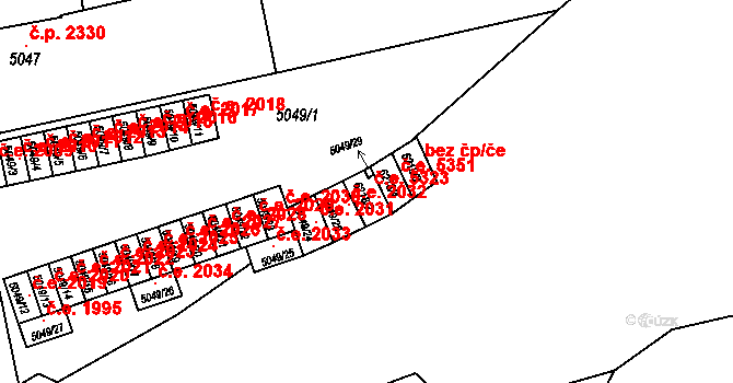 Jihlava 5323 na parcele st. 6218/2 v KÚ Jihlava, Katastrální mapa