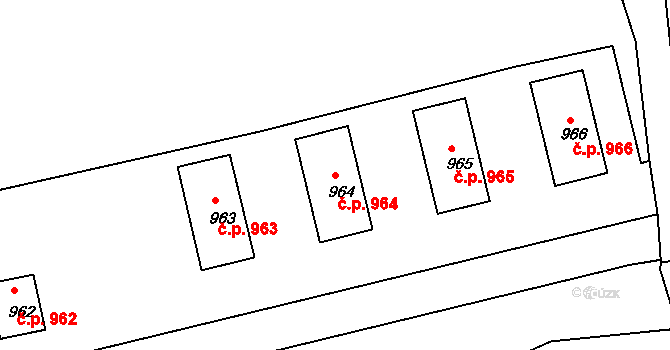 Klecany 964 na parcele st. 964 v KÚ Klecany, Katastrální mapa