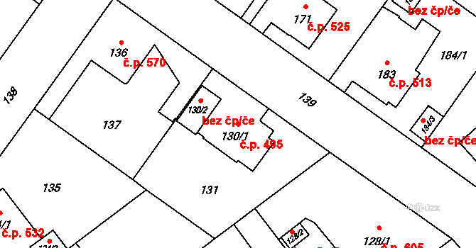 Svinov 495, Ostrava na parcele st. 130/1 v KÚ Svinov, Katastrální mapa