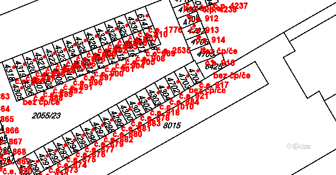 Hodonín 884 na parcele st. 4304 v KÚ Hodonín, Katastrální mapa