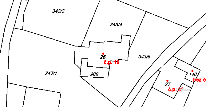 Kuklík 15 na parcele st. 26 v KÚ Kuklík, Katastrální mapa