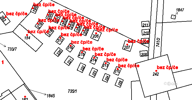 Jablonec nad Jizerou 38512831 na parcele st. 214 v KÚ Bratrouchov, Katastrální mapa