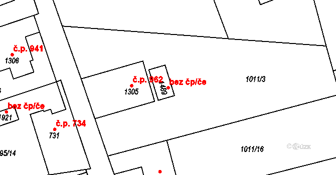 Červený Kostelec 39588831 na parcele st. 1489 v KÚ Červený Kostelec, Katastrální mapa