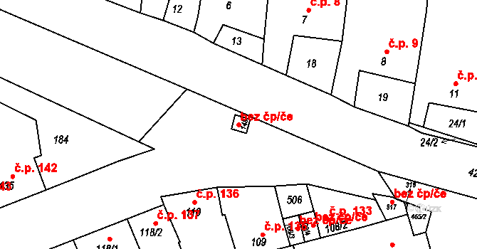 Lutín 40895831 na parcele st. 148 v KÚ Třebčín, Katastrální mapa