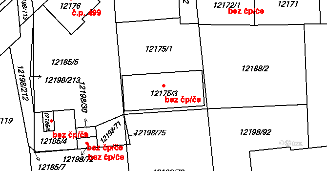 Plzeň 41809831 na parcele st. 12175/3 v KÚ Plzeň, Katastrální mapa