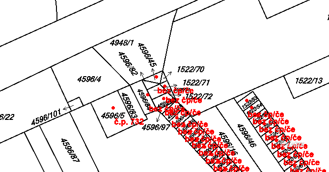 Vysoké Mýto 42003831 na parcele st. 4596/81 v KÚ Vysoké Mýto, Katastrální mapa