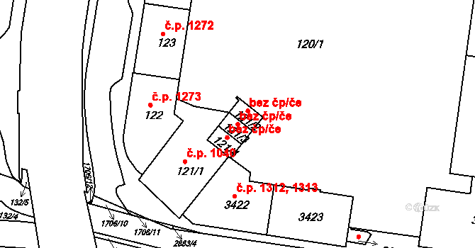 Sokolov 43091831 na parcele st. 121/3 v KÚ Sokolov, Katastrální mapa