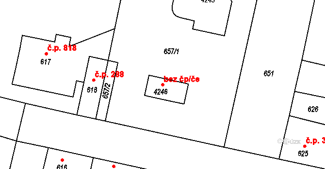 Čelákovice 43209831 na parcele st. 4246 v KÚ Čelákovice, Katastrální mapa