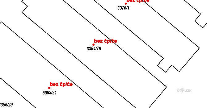 Kunovice 43516831 na parcele st. 3377/1 v KÚ Kunovice u Uherského Hradiště, Katastrální mapa