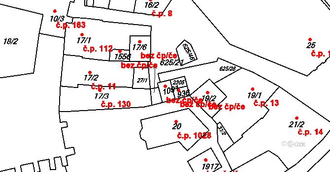 Třebíč 44158831 na parcele st. 1091 v KÚ Podklášteří, Katastrální mapa