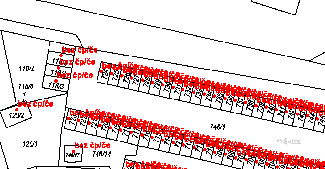 Bílovec 44833831 na parcele st. 730 v KÚ Bílovec-město, Katastrální mapa