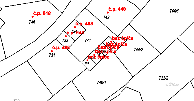 Štramberk 44885831 na parcele st. 737 v KÚ Štramberk, Katastrální mapa