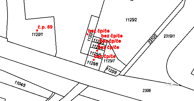 Teplice 45139831 na parcele st. 1125/5 v KÚ Teplice-Trnovany, Katastrální mapa