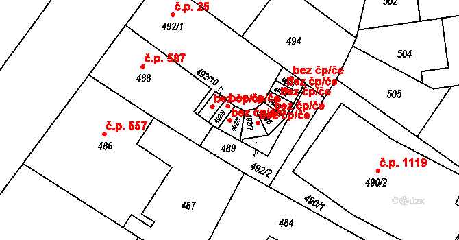Praha 47813831 na parcele st. 492/8 v KÚ Podolí, Katastrální mapa