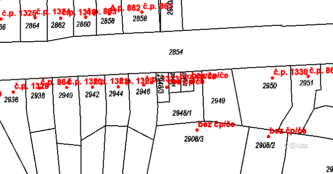 Česká Lípa 48779831 na parcele st. 2948/3 v KÚ Česká Lípa, Katastrální mapa