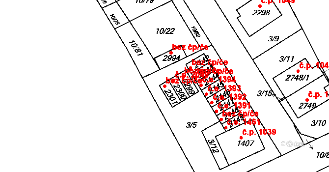 Sezimovo Ústí 48889831 na parcele st. 2301 v KÚ Sezimovo Ústí, Katastrální mapa