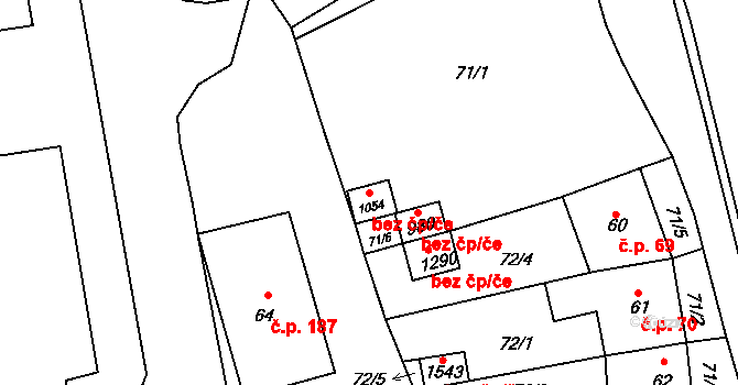 Svitavy 49051831 na parcele st. 1054 v KÚ Čtyřicet Lánů, Katastrální mapa