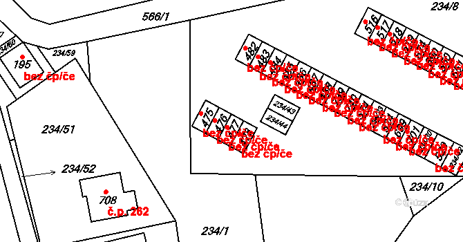 Roztoky 49294831 na parcele st. 476 v KÚ Roztoky u Křivoklátu, Katastrální mapa