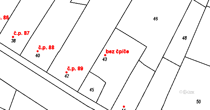 Oleksovice 49499831 na parcele st. 43 v KÚ Oleksovice, Katastrální mapa