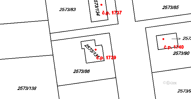 Rychnov nad Kněžnou 1739 na parcele st. 2573/131 v KÚ Rychnov nad Kněžnou, Katastrální mapa