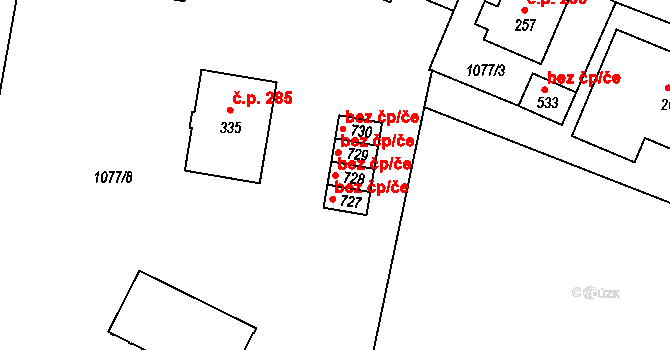 Lhenice 80253831 na parcele st. 728 v KÚ Lhenice, Katastrální mapa