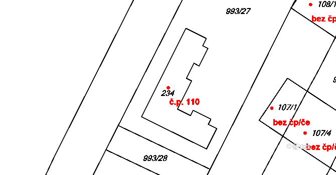 Krahulov 110 na parcele st. 234 v KÚ Krahulov, Katastrální mapa