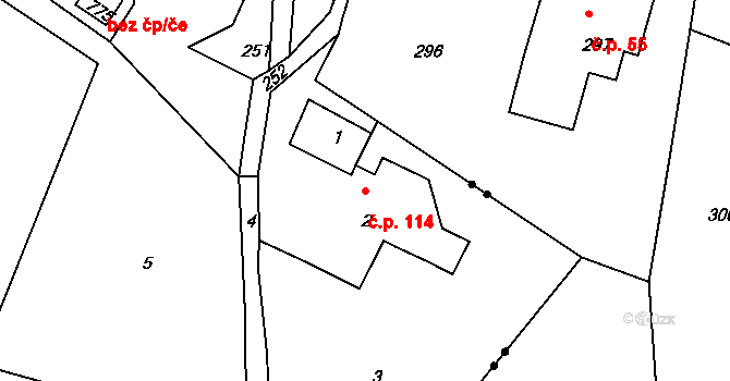 Krásné Pole 114, Chřibská na parcele st. 2 v KÚ Krásné Pole u Chřibské, Katastrální mapa